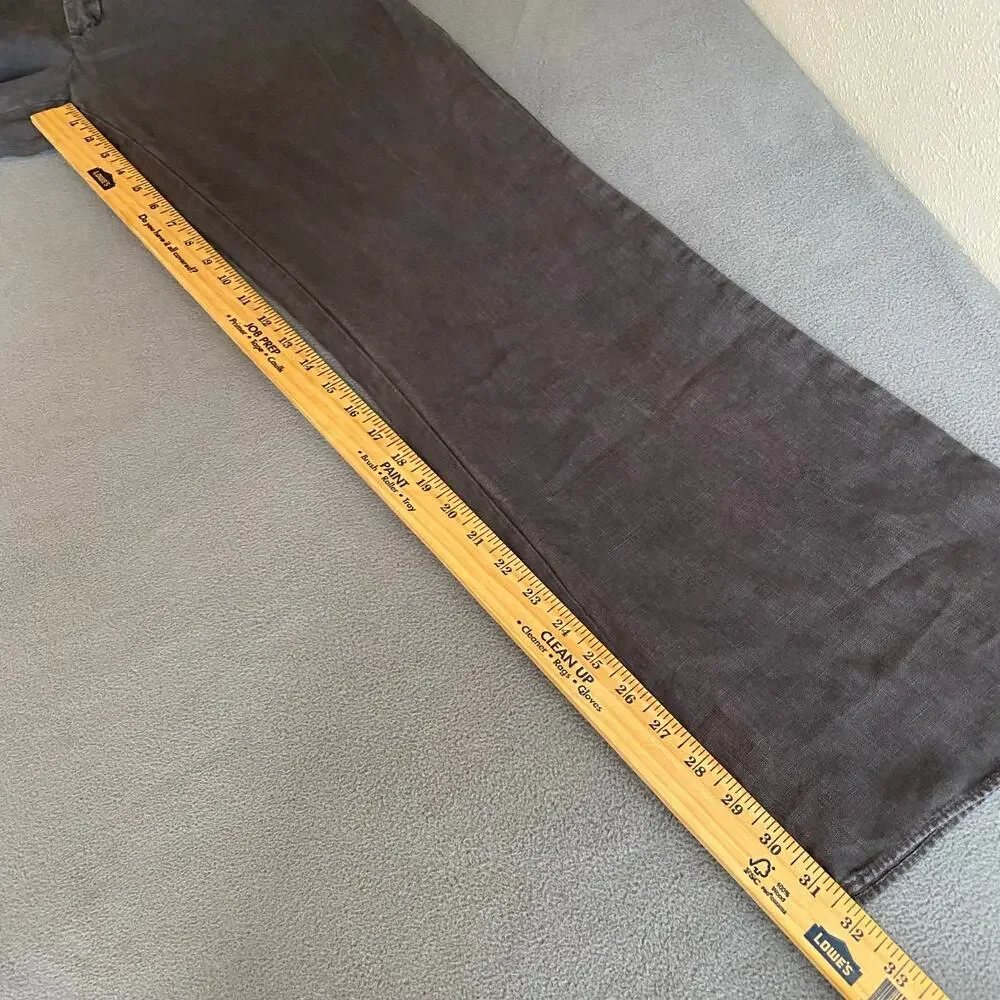 Zara Cotton Blend? Linen? Wide Leg Trouser Pant Womens S Grey Lightweight Casual